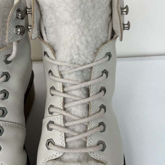 Shoe the Bear Bex Leather Platform Hiking Boot Cream EU 40 / US 8.5 - Picture 12 of 15